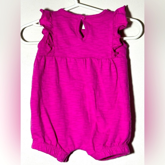 Carter's Pink Baby Romper with Eyelet Detail on top size 3 months - Picture 3 of 6